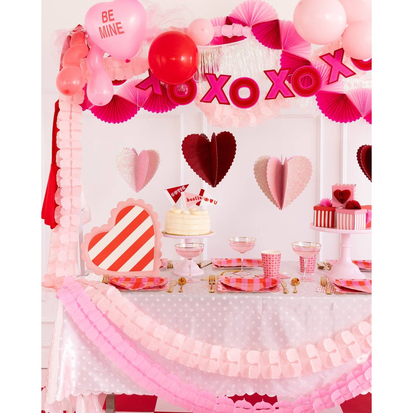 Scalloped Striped Heart Tray