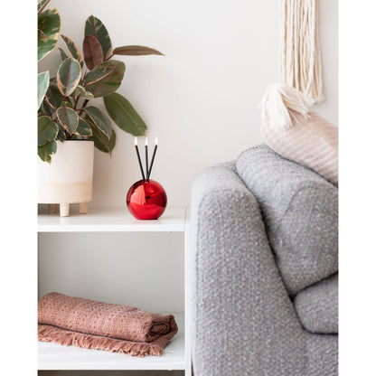 Neva Vase, Red Metallic Candle Holder