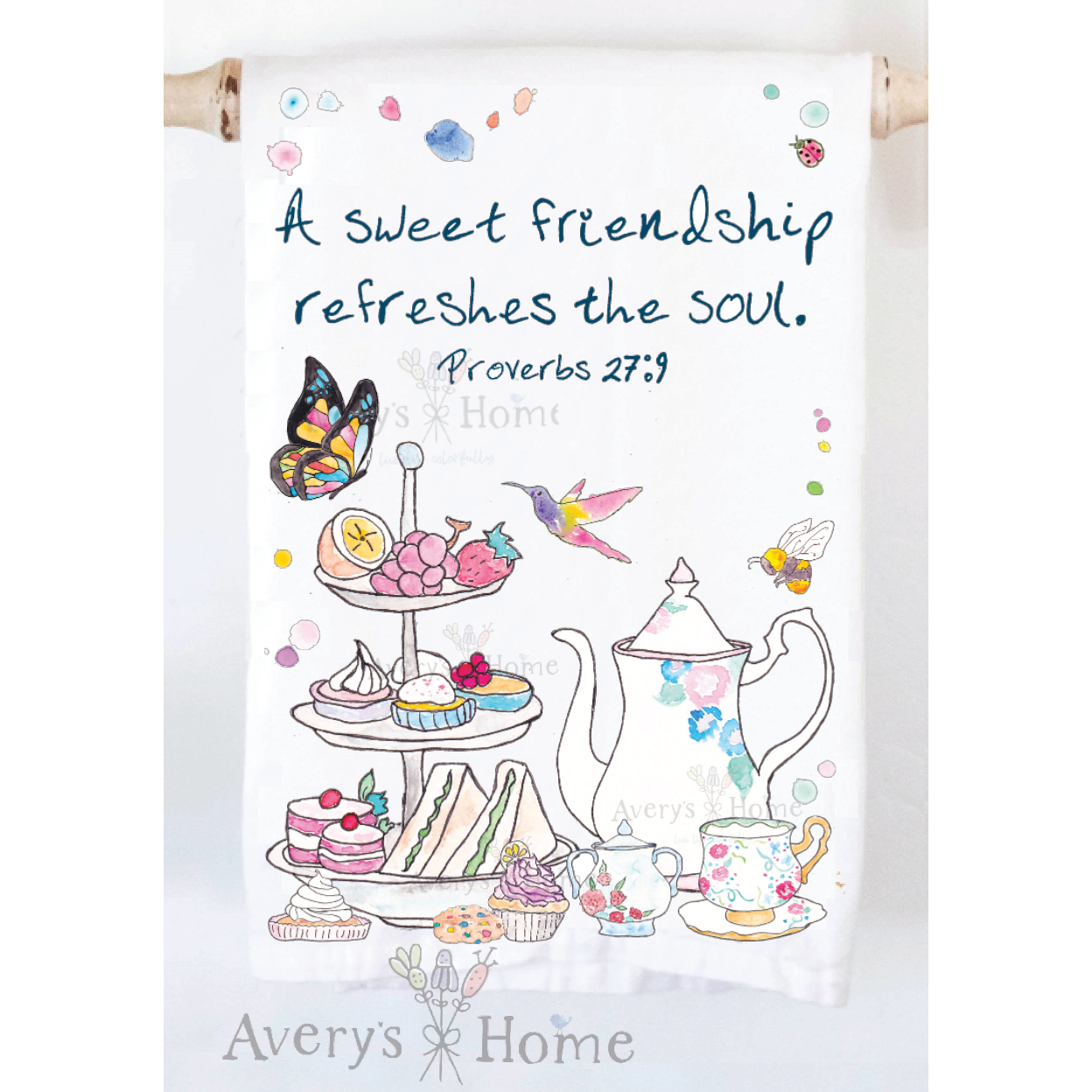 A Friendship Refreshes the Soul Customizable Kitchen Towel  Browns Kitchen