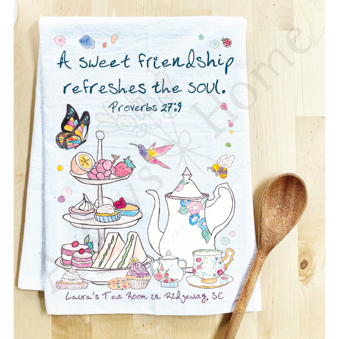 A Friendship Refreshes the Soul Customizable Kitchen Towel  Browns Kitchen