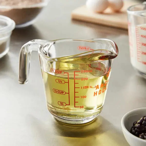 Anchor Hocking 8 oz. Clear Glass Measuring Cup WEBSTAURANT
