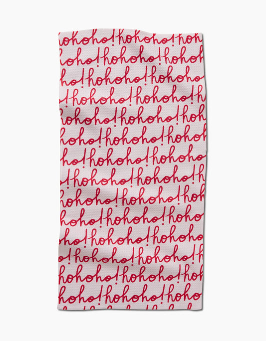 Ho Ho Holiday Red Geometry Bar Towel