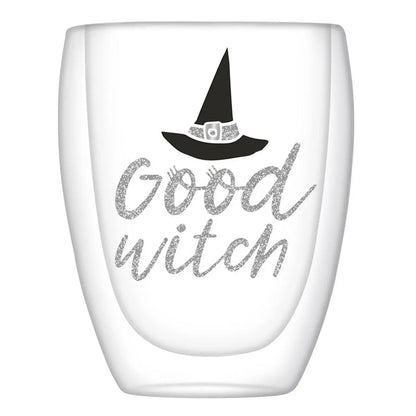 Good Witch/Bad Witch Double Wall Wine Glass Drinkware Browns Kitchen