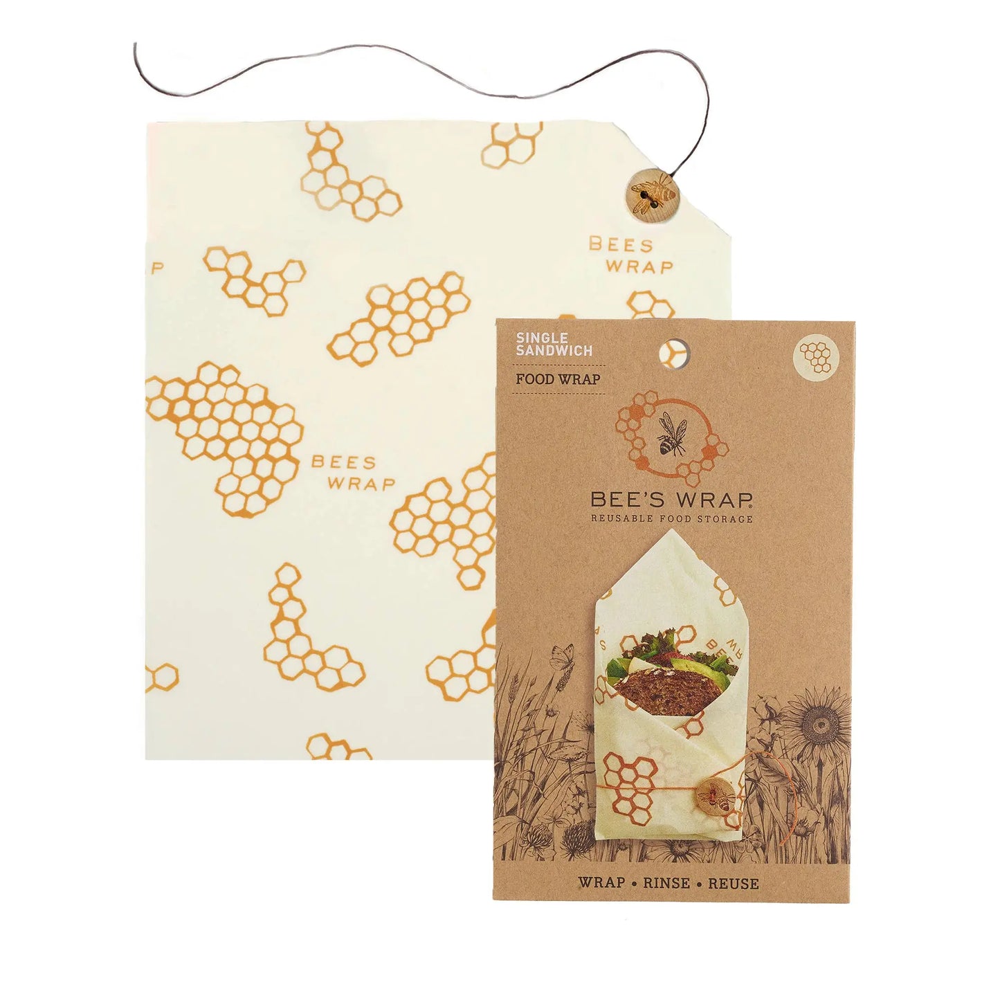 Bee's Wrap - Sandwich Wrap - Honeycomb Print Bee's Wrap