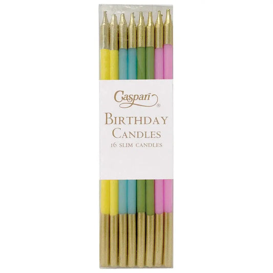 Birthday Slims Birthday Candles in Mixed Pastels - 16 Candles Per Box Candles Browns Kitchen