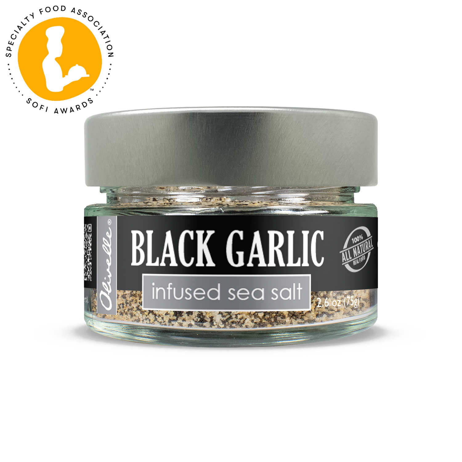 Black Garlic Sea Salt - 75g (2.6oz) Seasonings & Spices Browns Kitchen