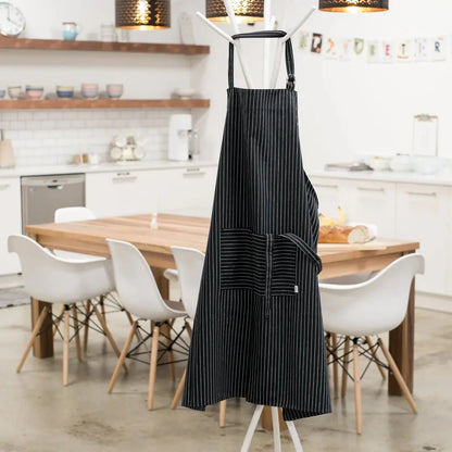 Black Pinstripe Oversized Mighty Apron NOW DESIGNS