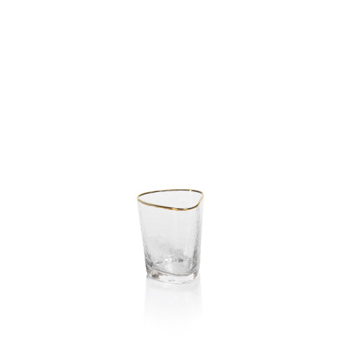 Aperitivo Triangular Double Old Fashioned Glass with Gold Rim