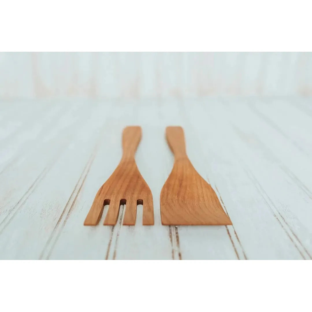 12 inch Cherry Caesar Salad Utensil Set