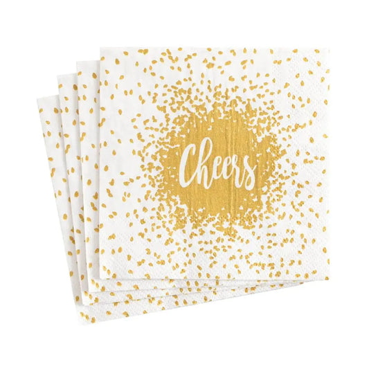 Cheers Gold Cocktail Napkins - 20 Per Pack Paper Napkins Browns Kitchen