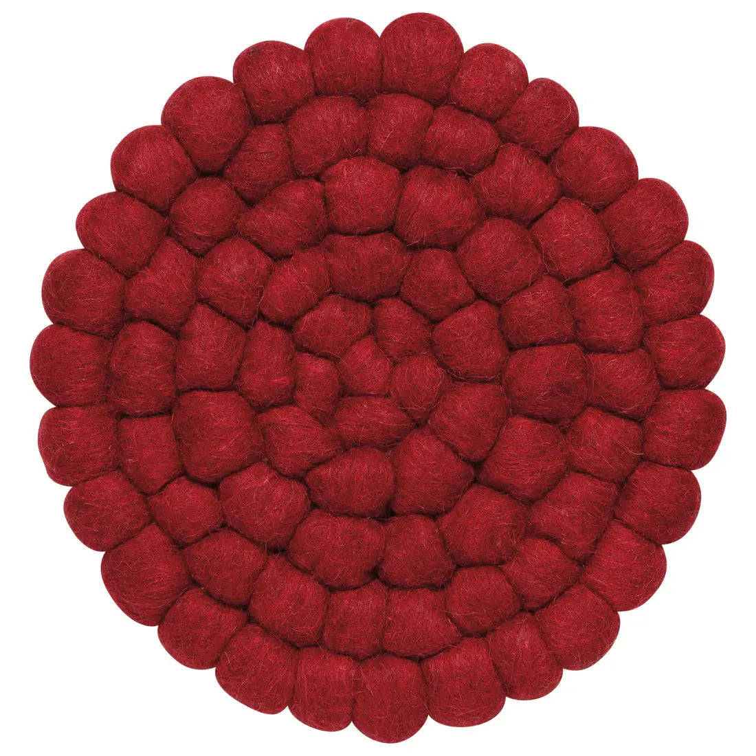 Chili Red Recycled Wool Felt Dot Trivet NOW DESIGNS