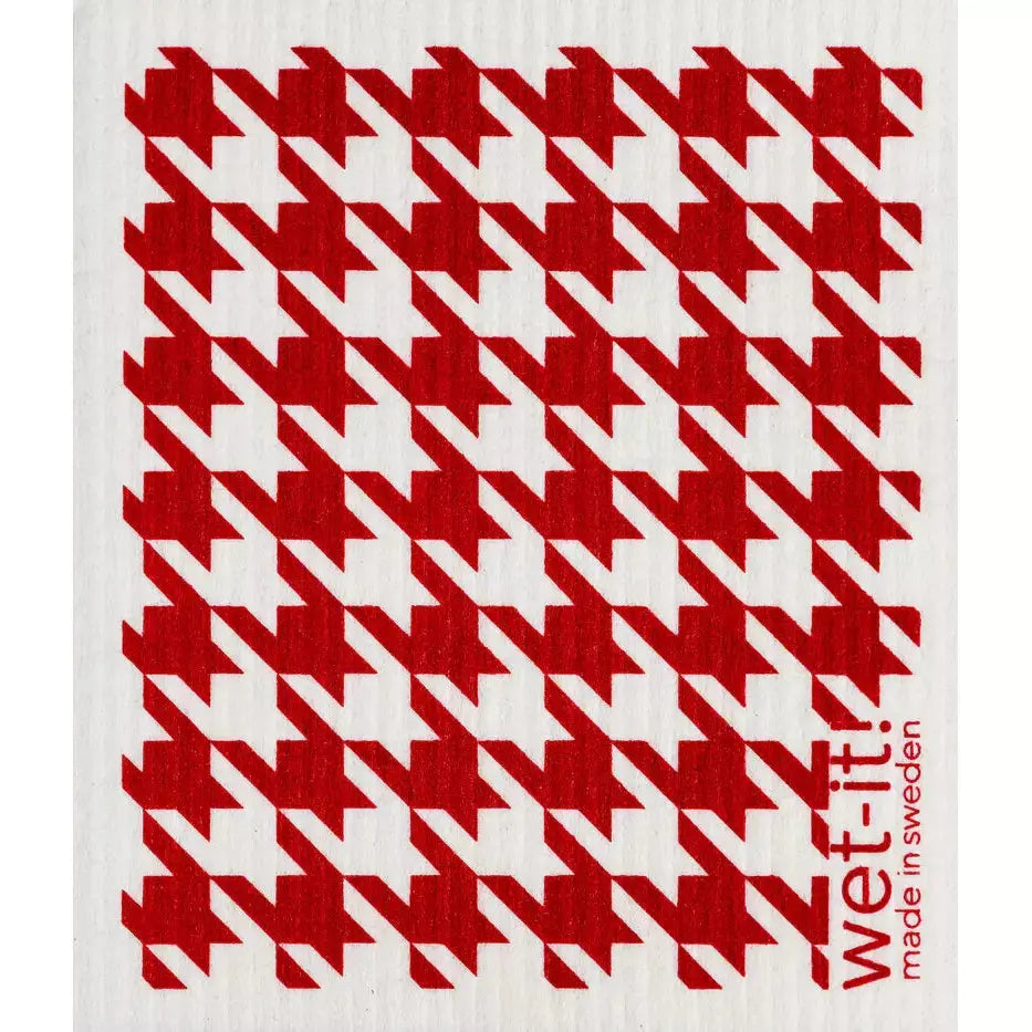 Classic Houndstooth Red Swedish Cloth Wet-it!