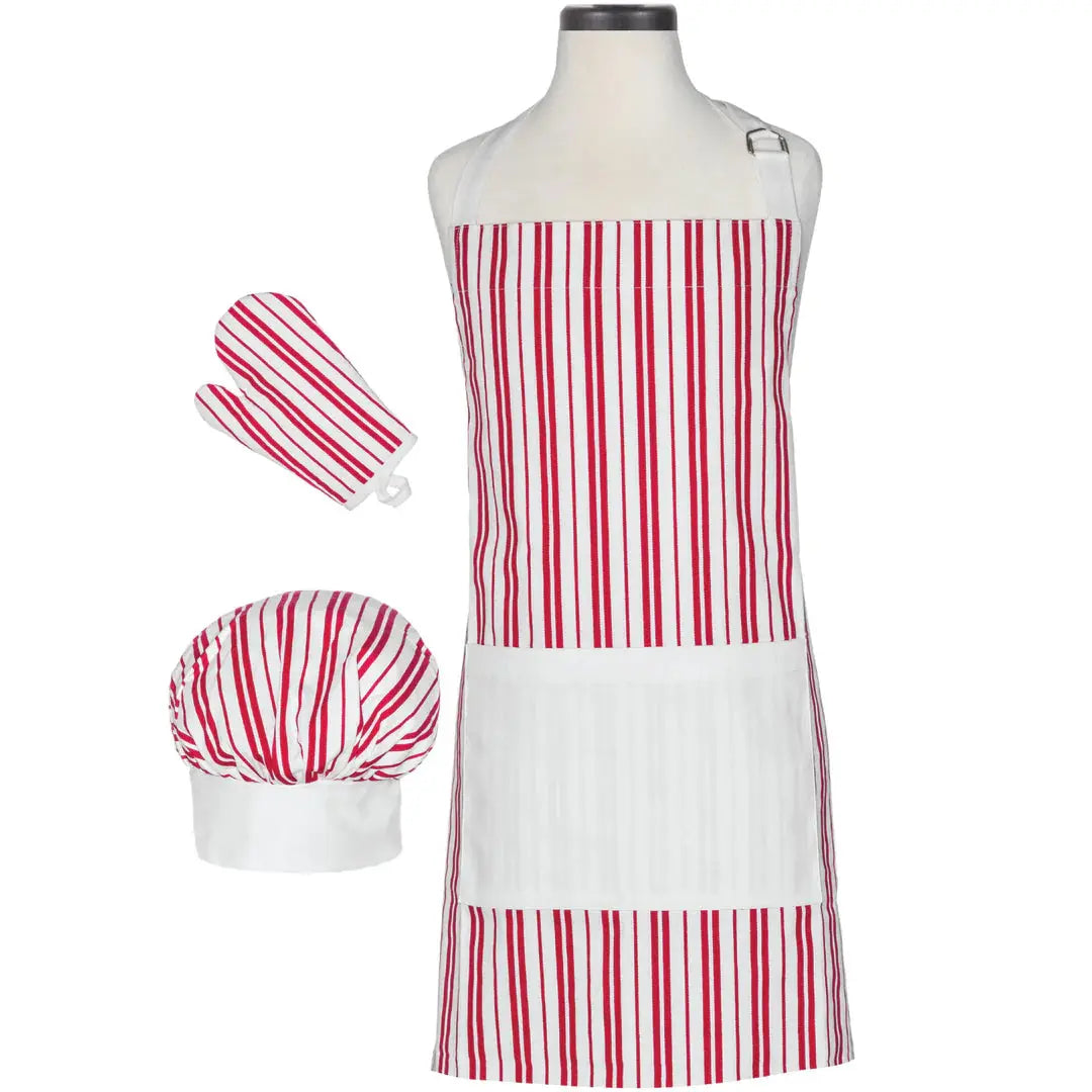 Classic Striped Deluxe Youth Apron Boxed Set HANDSTAND KITCHEN
