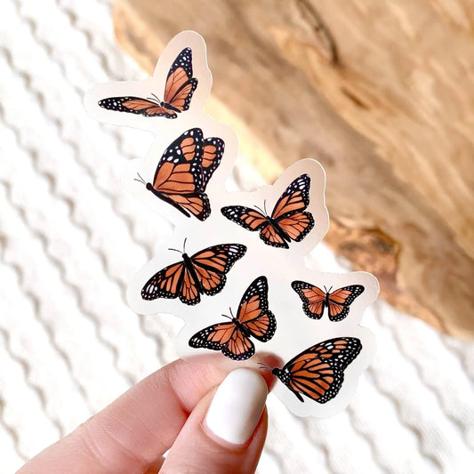 Clear Flying Butterflies Sticker, 3.5x2in  Browns Kitchen