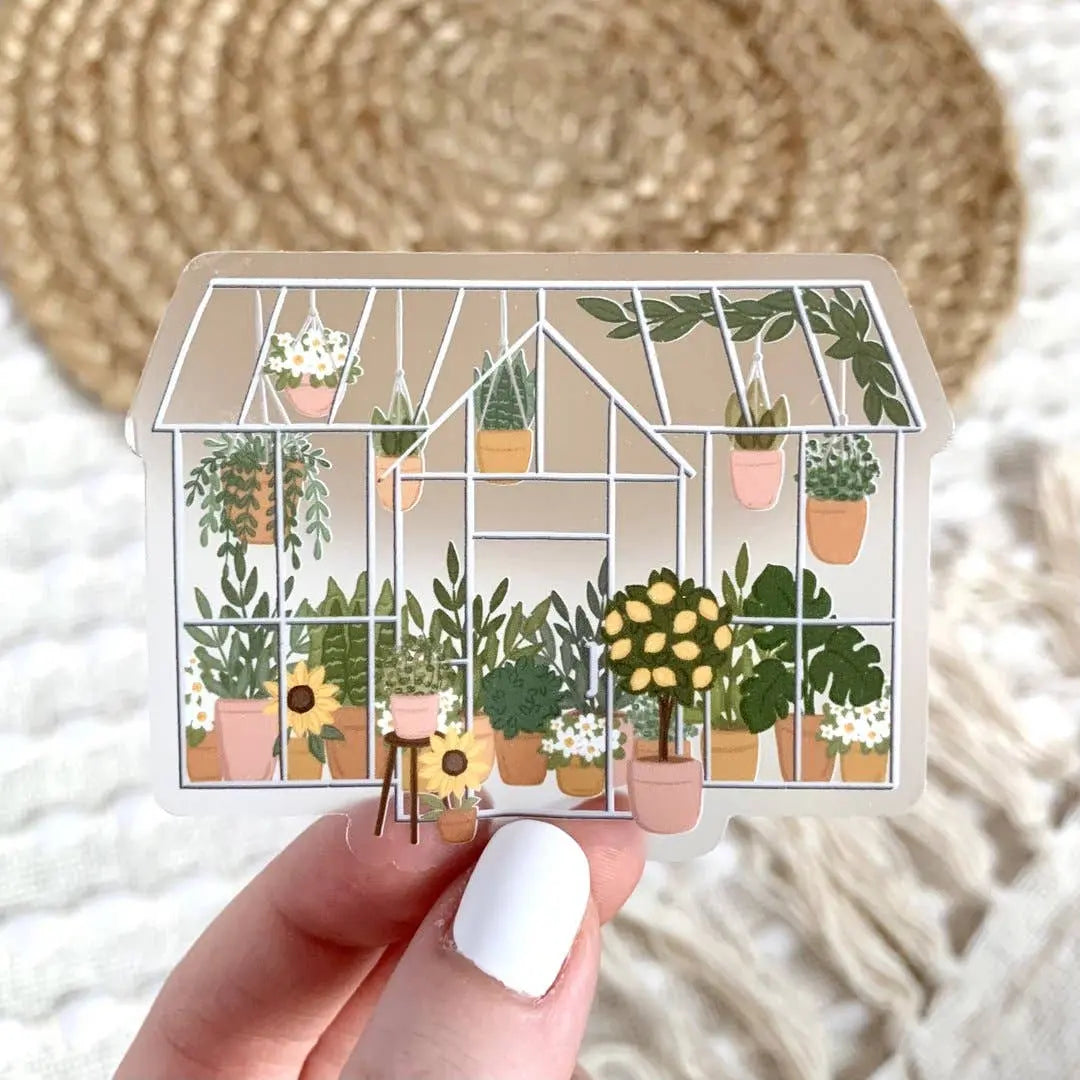 Clear Greenhouse Sticker, 3.25x2.5in Elyse Breanne Design