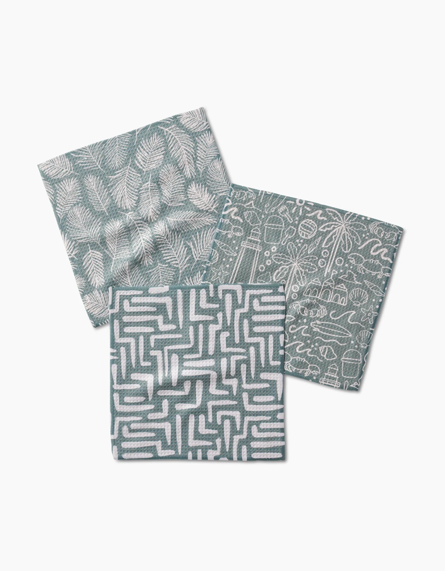 Beach Days Geometry Dish Cloth Set of 3