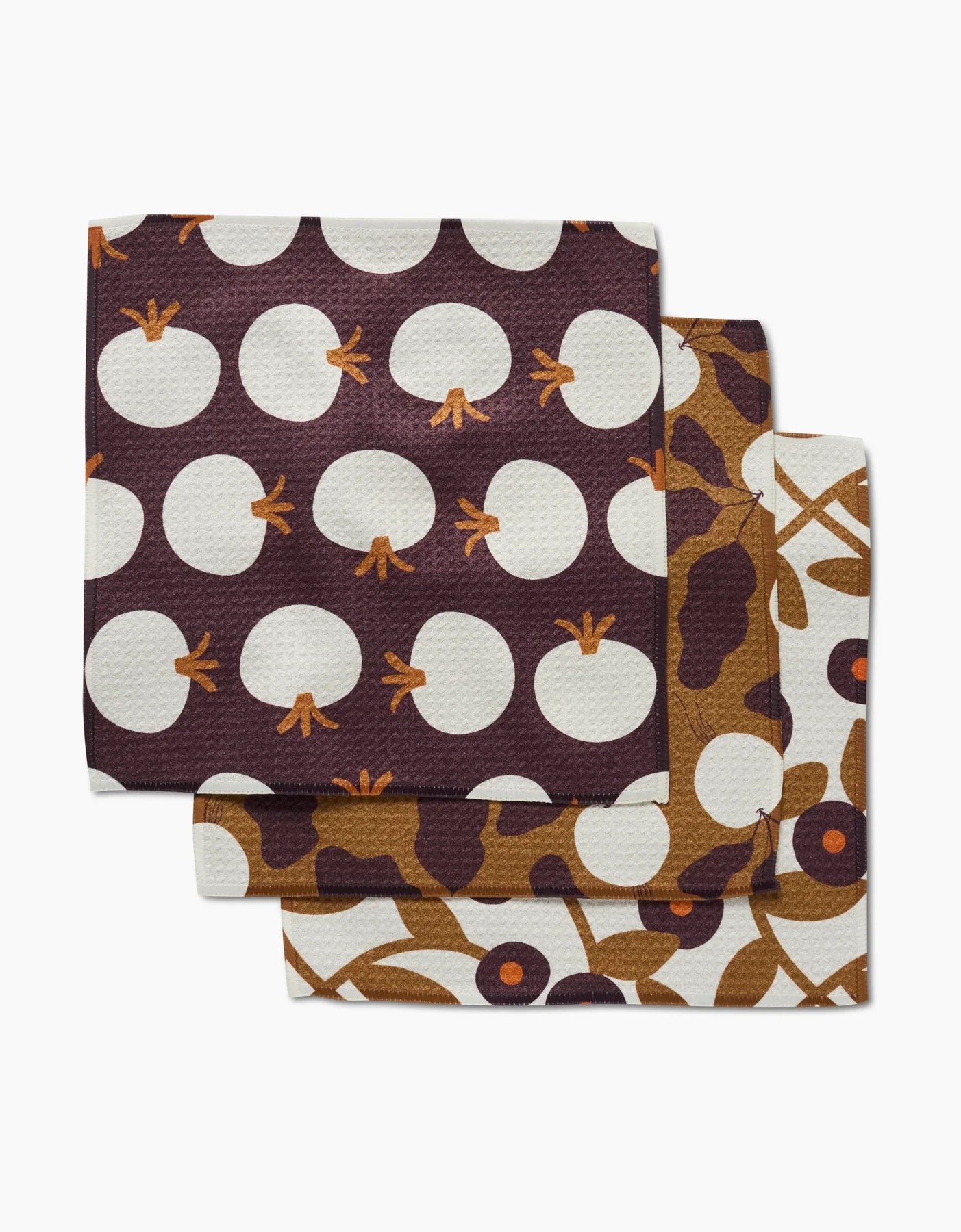 Bold Fall Geometry Dish Cloth Set of 3