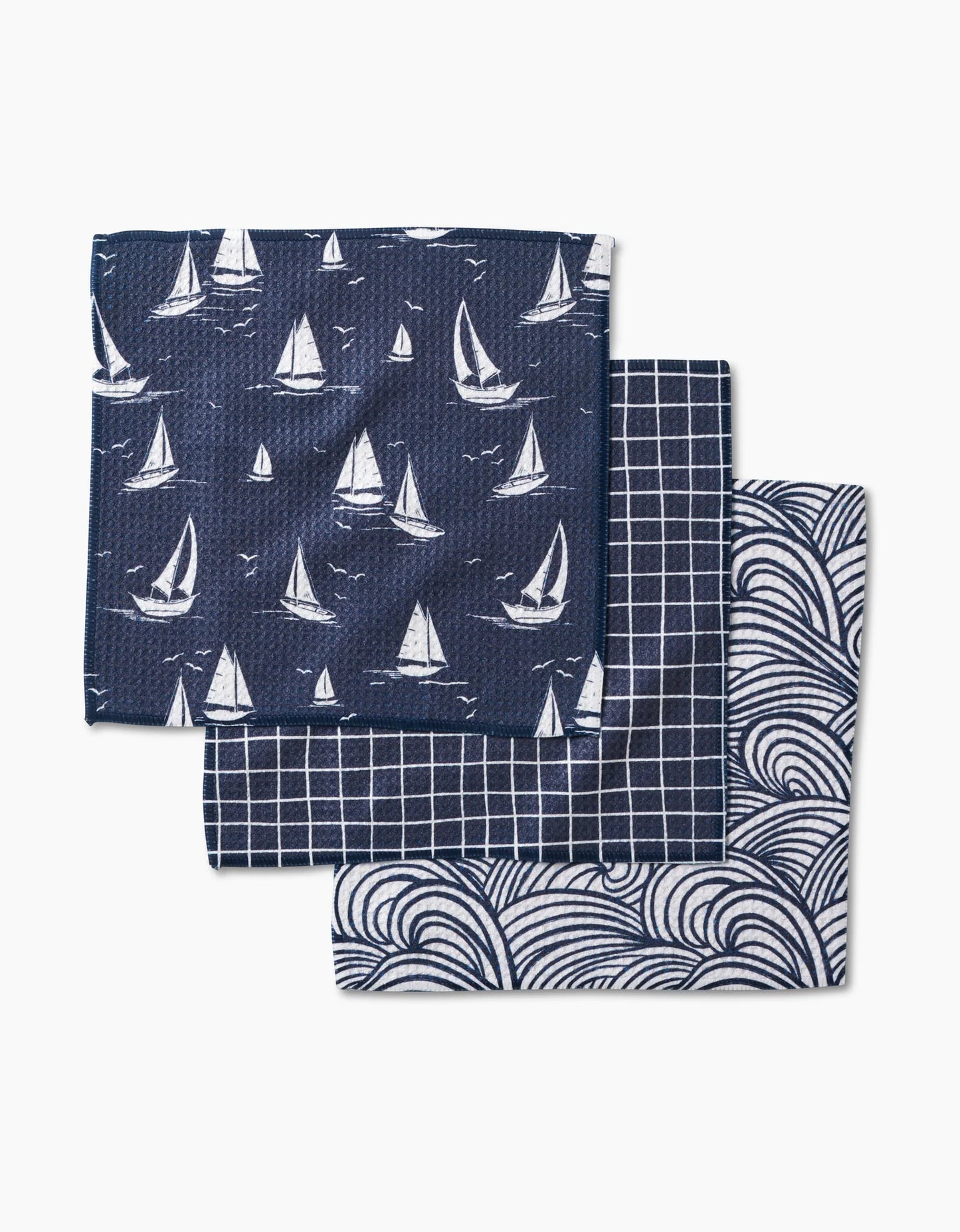 Coastal Day Geometry Dish Cloth Set of 3