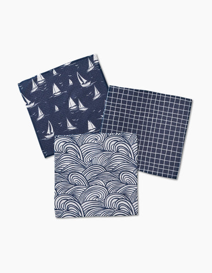 Coastal Day Geometry Dish Cloth Set of 3