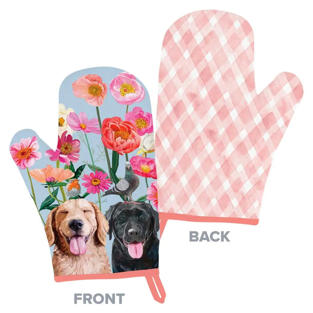 Dogs and Birds Oven Mitt  Browns Kitchen