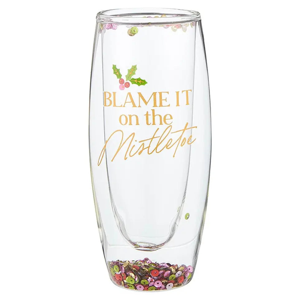 Double-Wall Champagne Glass - Blame It On The Mistletoe Drinkware Browns Kitchen