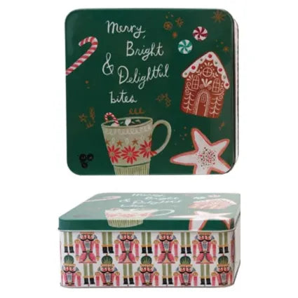 Embossed Tin with Lid & Holiday Treats Large