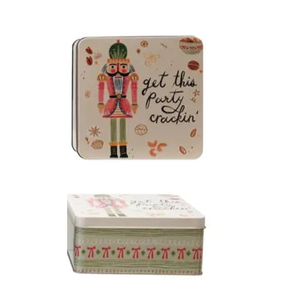 Get This Party Crackin Embossed Holiday Treat Tin with Lid