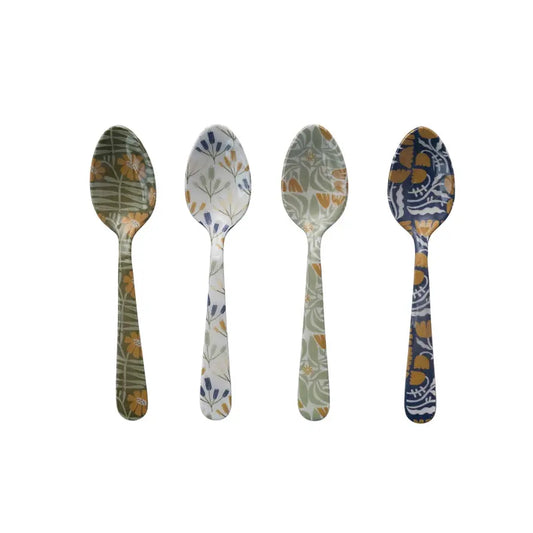 Creative Co-Op Enameled Stainless Steel Spoon with Flowers, 4 Styles CREATIVE CO-OP