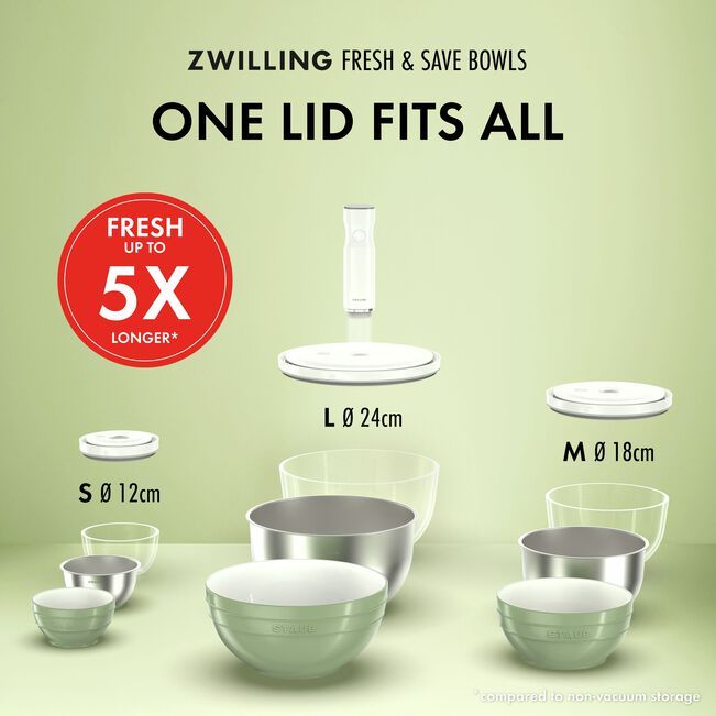 Fresh & Save Vacuum Bowl Set Stainless Steel 6 pc