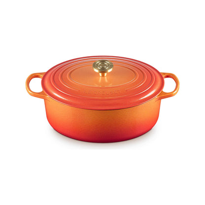 Le Creuset Signature Oval Oven 6.75 Qt Flamme Doree Crucible Knob