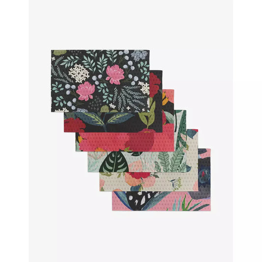 Floral Fun Geometry Not Paper Towel Pack of 6 Kitchen Towels Browns Kitchen