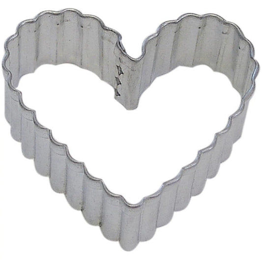Fluted Heart Cookie Cutter - Silver, 2.5" R&M