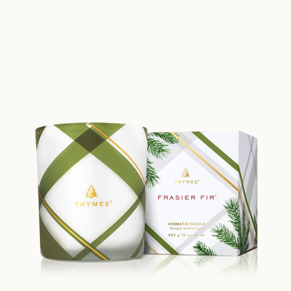 Frasier Fir Frosted Plaid Medium Candle THYMES