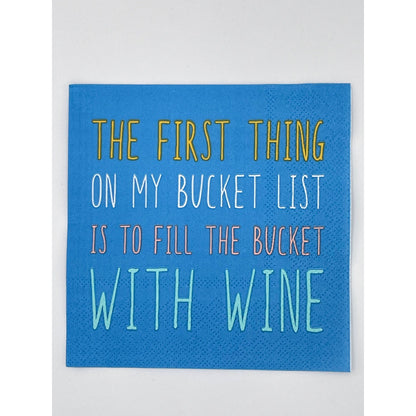 Funny Cocktail Napkins | My Bucket List - 20ct  Browns Kitchen