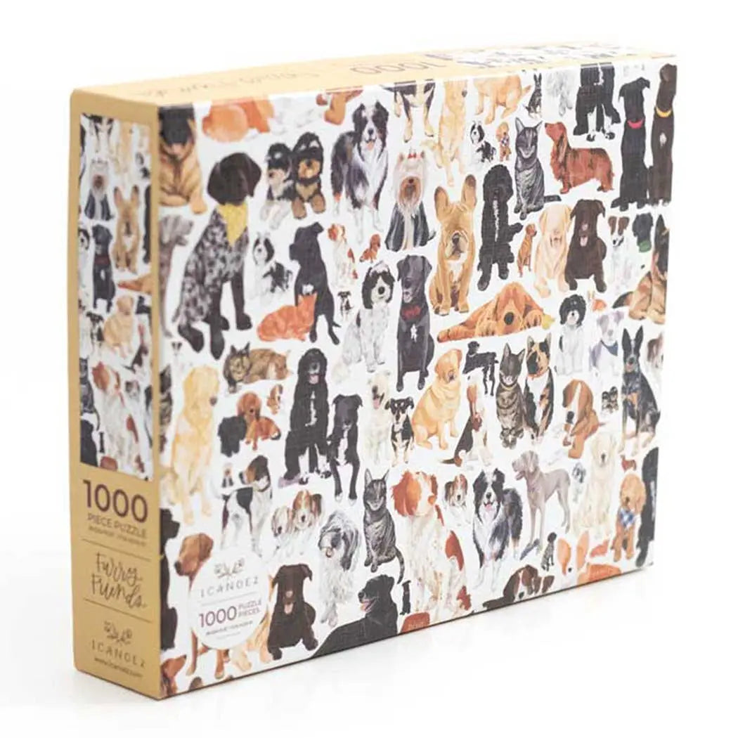 Furry Friends - 1,000 Piece Dog & Cat Jigsaw Puzzle 1canoe2 | One Canoe Two Paper Co.