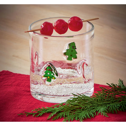 Christmas Tree & Candy Cane Glass