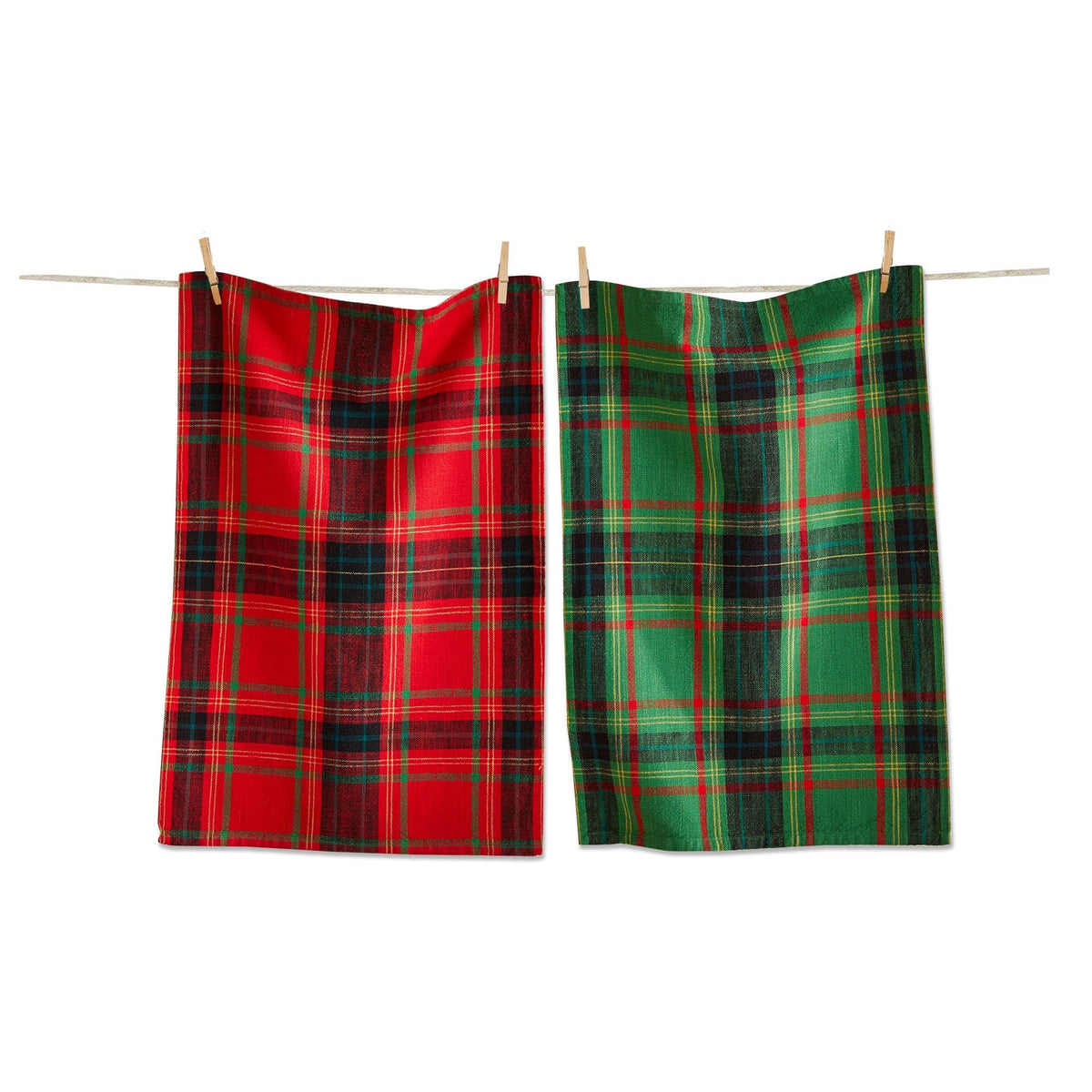 Holiday Plaid Dishtowel Set of 2