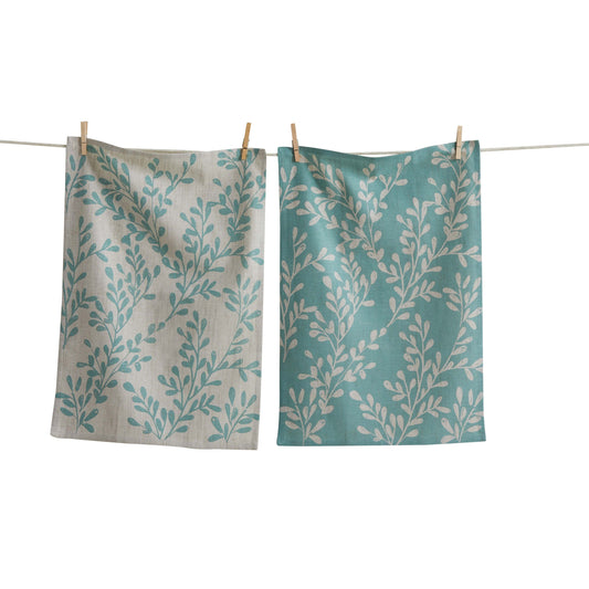 Canyon Print Leafy Vine Dishtowel, Set Of 2