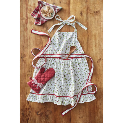 Winter Berries Ruffle Apron