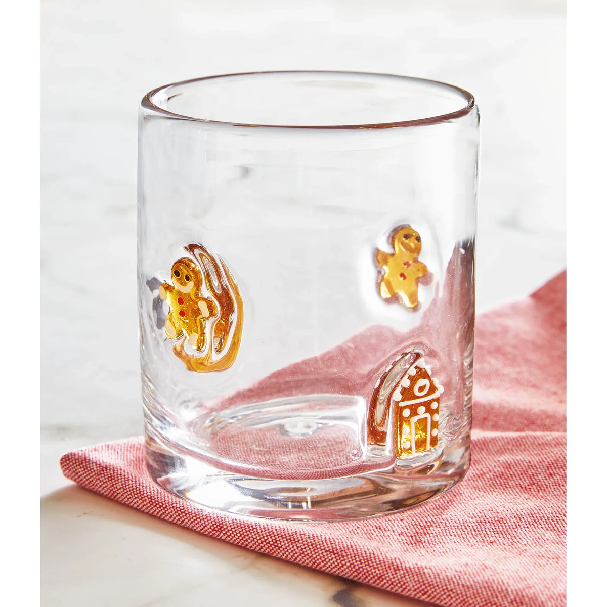 Gingerbread Man & House Cocktail Glass