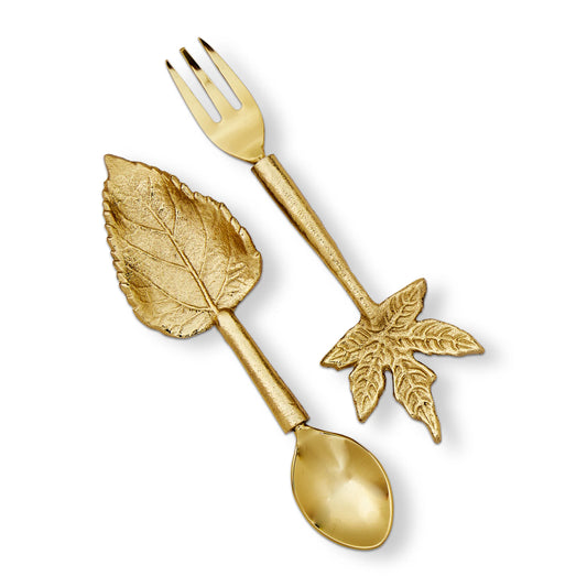 Leaf Appetizer Fork & Spoon Set Of 2