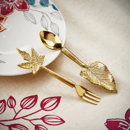 Leaf Appetizer Fork & Spoon Set Of 2