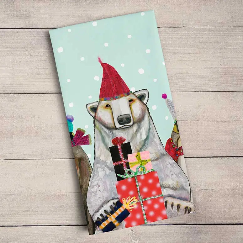 GreenBox Art Polar Bear And Penguins Tea Towel Kitchen Towels Browns Kitchen