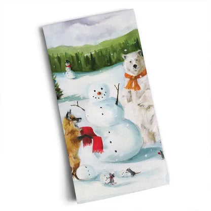 GreenBox Art The Happiest Snowman Tea Towel GREENBOX ART