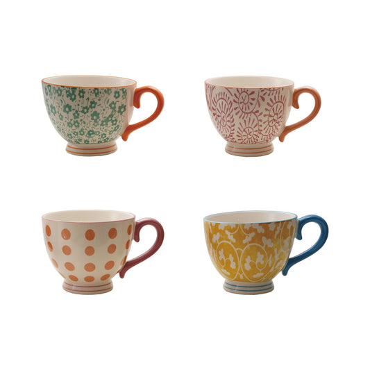Spring Patterned Stoneware Mug
