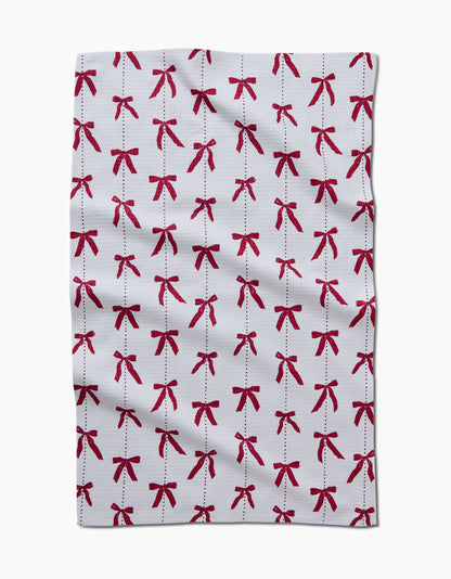 Little Bows and Pearls Geometry Tea Towel