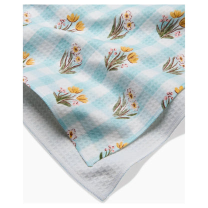 Picnic Plaid Blue Geometry Tea Towel