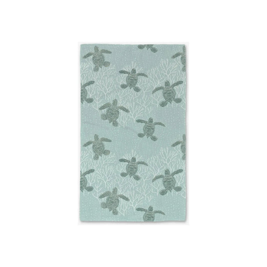 Sea Turtles Geometry Tea Towel