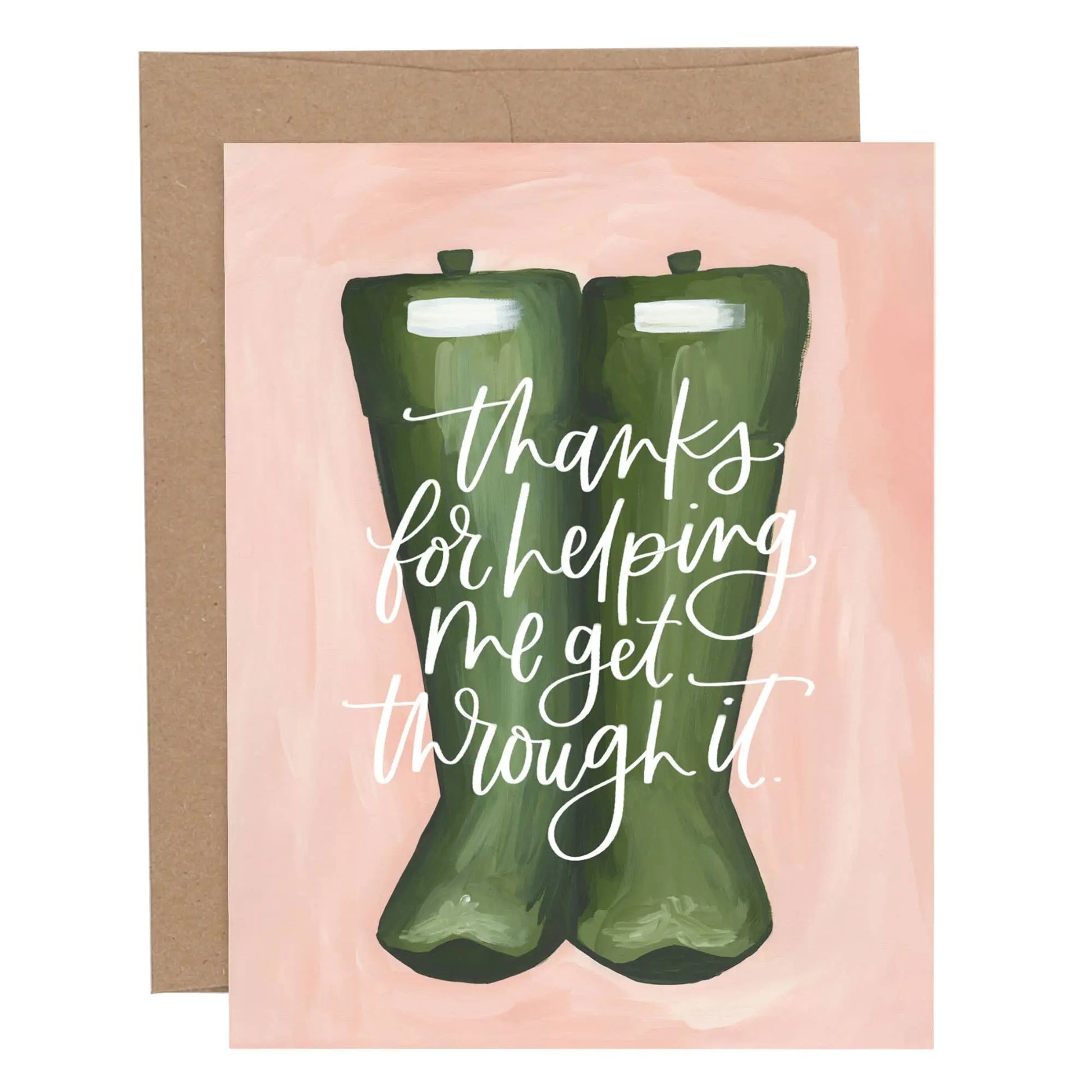 Helping Me Rain Boots Thank You Greeting Card 1canoe2 | One Canoe Two Paper Co.