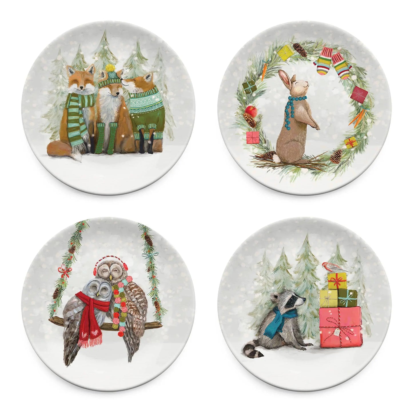 Holiday - Santa Claws - Set of 4 Assorted Designs Plates  Browns Kitchen